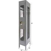 Vented Lockers, 12" x 18" x 78", Steel, Grey, Knocked Down, Perforated MAS Chibougamau