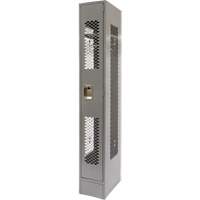 Vented Lockers, 12" x 18" x 78", Steel, Grey, Knocked Down, Perforated MAS Chibougamau