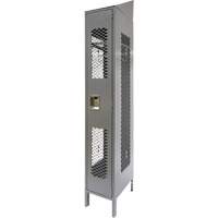 Vented Lockers, 12" x 18" x 88", Steel, Grey, Knocked Down, Perforated MAS Chibougamau
