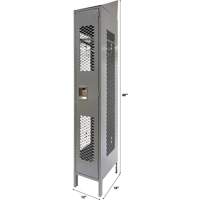 Vented Lockers, 12" x 18" x 88", Steel, Grey, Knocked Down, Perforated MAS Chibougamau