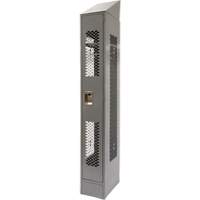 Vented Lockers, 12" x 18" x 88", Steel, Grey, Knocked Down, Perforated MAS Chibougamau