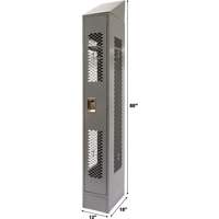 Vented Lockers, 12" x 18" x 88", Steel, Grey, Knocked Down, Perforated MAS Chibougamau