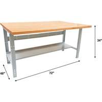 Industrial Modular Workbench, 1000 lbs. Cap., 72" W x 48" D MAS Chibougamau