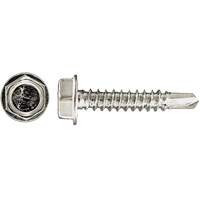 Drill-X Self-Drilling Hex Washer, #14 x 1" L, Zinc Plated MAS Chibougamau