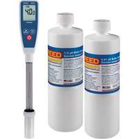 Ensemble de compteur de pH &agrave; tige longue & solution tampon 4 pH/7 pH MAS Chibougamau