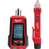 D&eacute;tecteur de tension avec DEL et testeur de prise DDFT, 50 V - 1000 V, Alerte Affichage & son MAS Chibougamau