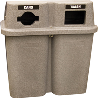 Recycling Containers Bullseye, Curbside, Plastic, 2 x 22 US gal. MAS Chibougamau