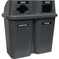 Recycling Containers Bullseye, Curbside, Plastic, 2 x 22 US gal. MAS Chibougamau