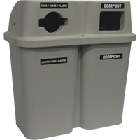 Recycling Containers Bullseye, Curbside, Plastic, 2 x 22 US gal. MAS Chibougamau