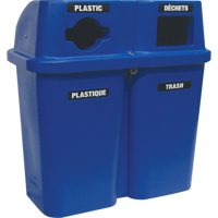 Recycling Containers Bullseye, Curbside, Plastic, 2 x 22 US gal. MAS Chibougamau