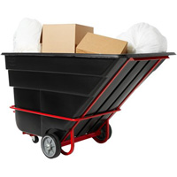 Chariot basculeur en acier, Plastique recycl&eacute; noir, 1/2 vg³, Capacit&eacute; de charge de 1400 lb MAS Chibougamau