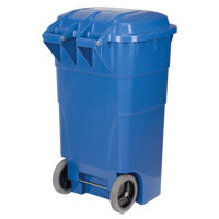 Roll Out Recycling Bin, Curbside, Polyethylene, 65 US gal. MAS Chibougamau