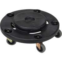 Waste Container Dolly, Polypropylene, Black, Fits: 24" Dia. MAS Chibougamau