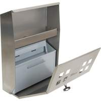 Smoking Receptacle, Wall-Mount, Stainless Steel, 1.6 Litres Capacity, 13-4/5" Height MAS Chibougamau
