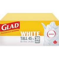 Sacs &agrave; ordures hauts 45 L sans parfum, R&eacute;gulier, 24" la x 28" lo, Blanc MAS Chibougamau