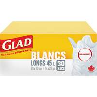 Sacs &agrave; ordures hauts 45 L sans parfum, R&eacute;gulier, 24" la x 28" lo, Blanc MAS Chibougamau