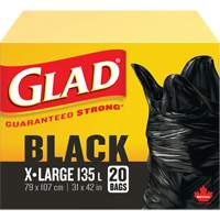 135L Garbage Bags, Regular, 31" W x 42" L, Black MAS Chibougamau