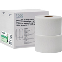 TrapEze&reg; Double Roll Disposable Dusting Sheets, Polyester, White MAS Chibougamau