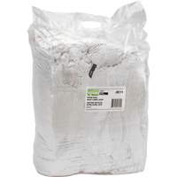 Recycled Material Wiping Rags, Cotton, White, 25 lbs. MAS Chibougamau