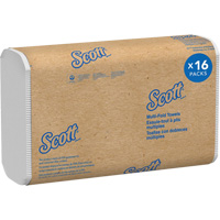 Scott&reg; 100% Recycled Fiber Multifold Paper Towels, 1 Ply, 9-2/5" L x 9-1/5" W, 250 /Pack MAS Chibougamau