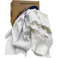 Recycled Wiping Rags, Cotton, White, 10 lbs. MAS Chibougamau