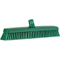 Push Broom Head, Fine/Stiff Bristles, 16-1/2", Polyester/Polypropylene, Green MAS Chibougamau