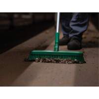 Push Broom Head, Fine/Stiff Bristles, 16-1/2", Polyester/Polypropylene, Green MAS Chibougamau