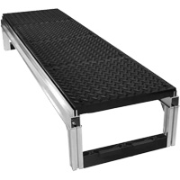 Trousse de plateforme de travail modulaire en aluminium avec surface &agrave; relief &agrave; larmes FOUNDATION, 18" la x 72" pr, Capacit&eacute; de 400 lb, Enti&egrave;rement soud&eacute; MAS Chibougamau