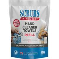 Recharge d'essuie-mains nettoyants, 72 lingettes, 10" x 12" MAS Chibougamau