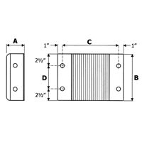 Laminated Dock Bumpers, Horizontal, Rubber, 12" W x 6" D x 10" H MAS Chibougamau