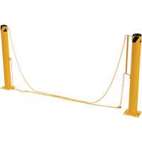 Dock Chain Barrier Bollard System, Steel, 42" H x 6-5/8" W, Yellow MAS Chibougamau