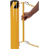 Dock Chain Barrier Bollard System, Steel, 42" H x 6-5/8" W, Yellow MAS Chibougamau