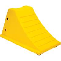 Wheel Chocks with Rubber Tread, Polyurethane, Yellow, 11-1/4" W x 21" D x 12-1/4" H MAS Chibougamau