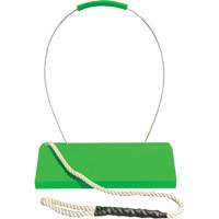 Checkers Safety SafeRay  Aircraft Wheel Chock with Loop Rope Ergonomic Handle, Urethane, Fluorescent Green, 24" W x 8" D x 6" H MAS Chibougamau