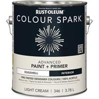Peinture int&eacute;rieure pr&eacute;teint&eacute;e + appr&ecirc;t mural Colour Spark, Coton blanc, Semi-brillant, 3,78 L, Gallon MAS Chibougamau