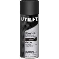 Peinture-&eacute;mail en a&eacute;rosol polyvalent UTILI-T, Noir, Plat, 10 oz/283 g, Canette a&eacute;rosol MAS Chibougamau