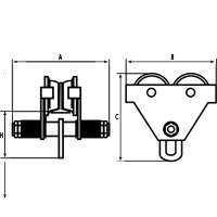 Adjustable Trolleys, 1000 lbs. (0.5 tons) MAS Chibougamau