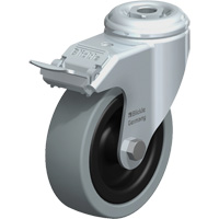 Roulette pour usage l&eacute;ger, Pivotant avec frein, 4" (101,6 mm), Caoutchouc plein, 242 lb (110 kg) MAS Chibougamau