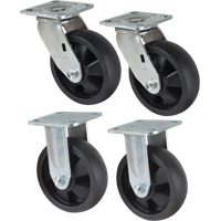 Jeu de roulettes, Fixe/Pivotant, 6" (152,4 mm), Nylon, 2400 lb (1089 kg) MAS Chibougamau