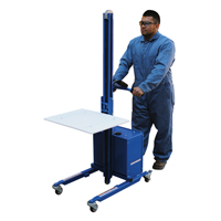 Gerbeur &agrave; plateforme &agrave; &eacute;l&eacute;vation rapide, M&eacute;canisme &eacute;lectrique, Capacit&eacute; de 175 lb, Levage max de 57" MAS Chibougamau