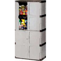 Armoire robuste, Plastique, 3 Tablettes, 72" h x 36" la x 18" P, Mica et charbon MAS Chibougamau