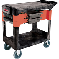 Chariots &agrave; outils d'entretien, 2 tiroirs, 38" lo x 19-1/4" la x 33-3/8" h, Noir MAS Chibougamau