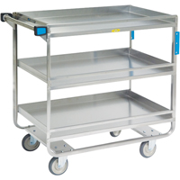 Guard Rail Carts, 3 Tiers, 23" W x 37-1/4" H x 38-5/8" D, 700 lbs. Capacity MAS Chibougamau