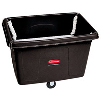 Chariot conteneur avec plateforme sur ressorts, Poly&eacute;thyl&egrave;ne, 44-1/16" lo x 31" la x 32-1/2" h, Volume 14 pi³, Capacit&eacute; 500 lb MAS Chibougamau