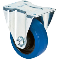 Roulette bleue, Fixe, 4" (101,6 mm), Caoutchouc, 350 lb (158,8 kg) MAS Chibougamau
