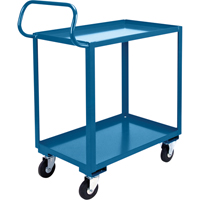 Chariot ergonomique &agrave; tablettes, 800 lb Capacit&eacute;, Acier, 26" la x 37" ha x 38" p, Bordure vers le haut MAS Chibougamau