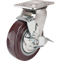 Caster, Swivel with Brake, 6" (152.4 mm), Polyurethane, 850 lbs. (385 kg.) MAS Chibougamau