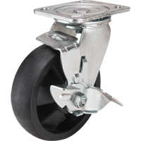 Roulettes haute temp&eacute;rature, Pivotant avec frein, 6" (152,4 mm), Nylon, 880 lb (399 kg) MAS Chibougamau