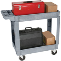 Deluxe Utility Cart, 2 Tiers, 25" x 35-1/2" x 43.5"/43-1/2", 550 lbs. Capacity MAS Chibougamau