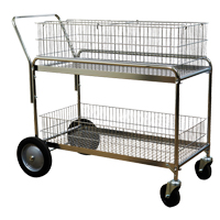 Chariot de bureau en treillis m&eacute;tallique pour le courrier, 250 lb Capacit&eacute;, Chrome, 23-3/4" p x 43" la x 38-1/2" h, Chrom&eacute; MAS Chibougamau